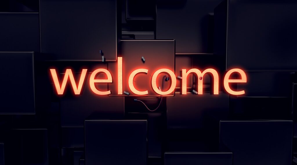 welcome, lettering, typography, neon font, neon, advertisement, illuminated, illuminated letters, letters, warm welcome, bright, eve, decoration, writing, sign, graphic, 3d, welcome, welcome, welcome, welcome, welcome